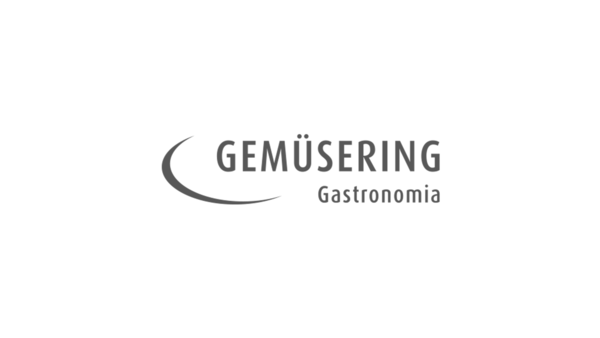 Gemüsering Gastronomia Logo in grauer Schrift mit einem grauen Halbkreis links vom Text